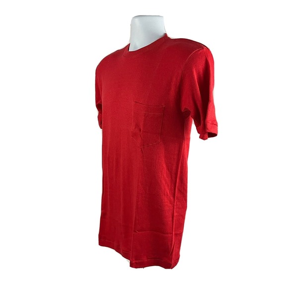 Ego-Trix Vintage 80s Red Pocket T-Shirt Size Large Single Stitch Streetwear - Picture 2 of 9